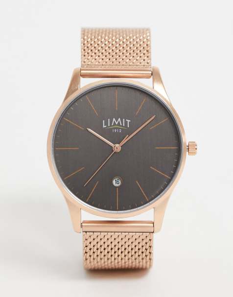 Limit – Uhr mit Netzarmband in Roségold mit grauem Zifferblatt