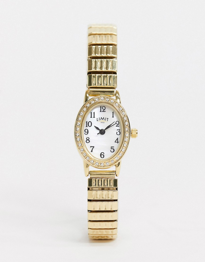 Limit - Uitbreidbaar horloge met ovale wijzerplaat in goud