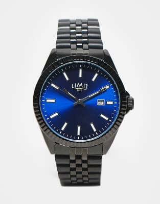 Limit unisex bracelet watch in black with blue dial