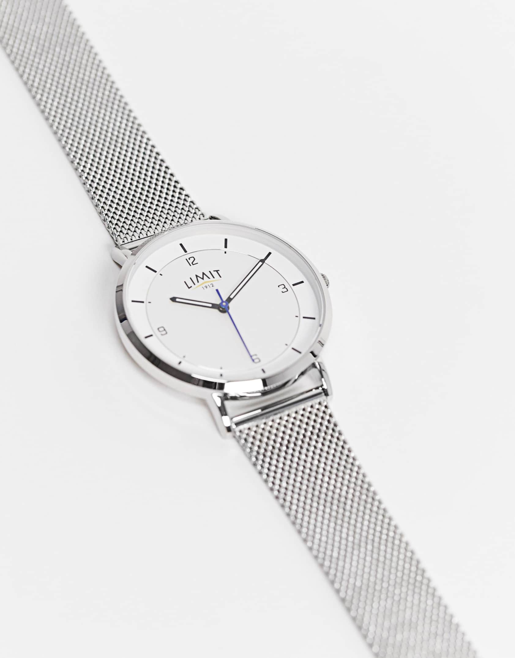 Limit unisex mesh watch in silver ASOS Price Checker