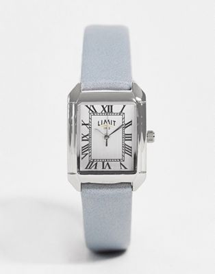 Limit womens faux leather watch with white dial in light grey - ASOS Price Checker