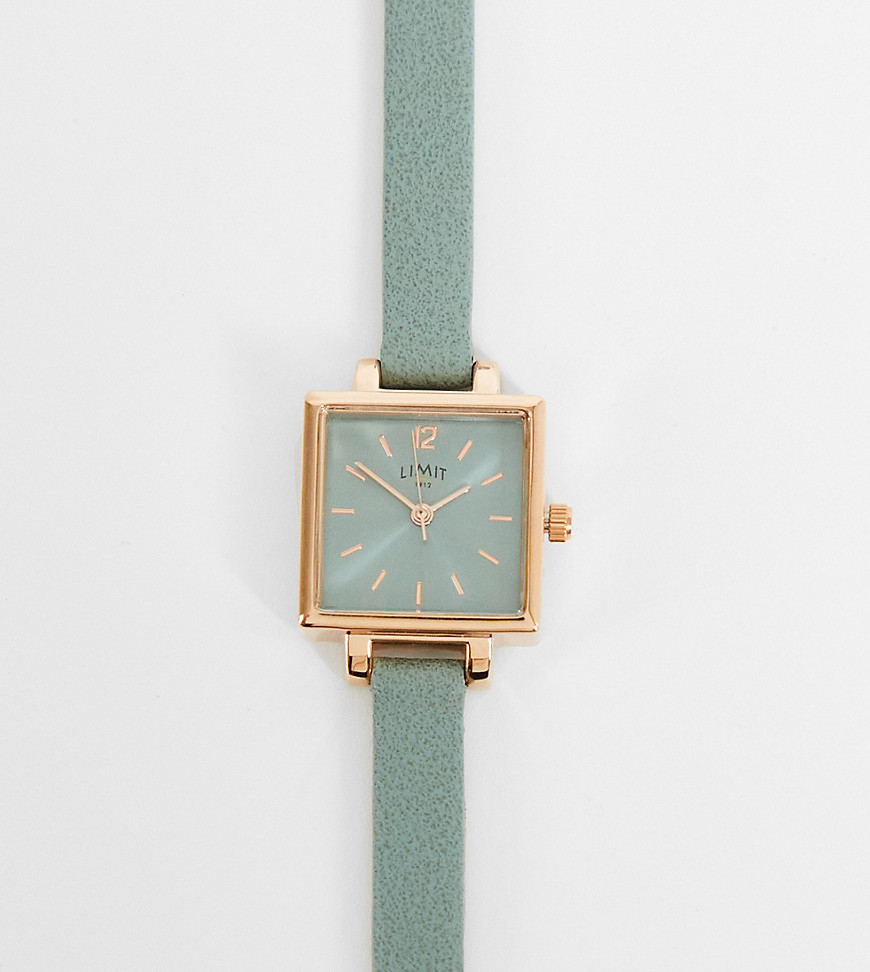 Limit Womens Oval Faux Leather Watch In Green Exclusive To Asos