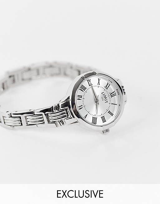Limit womens round bracelet watch in silver Exclusive to ASOS