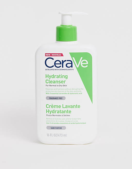 Limpiador hidratante y rellenador con ácido hialurónico de 473 ml para pieles normales-secas de CeraVe