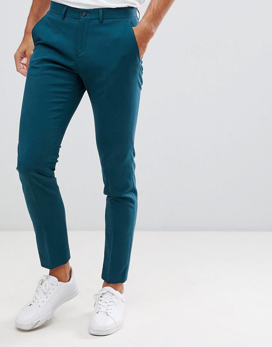 Lindbergh - Bruiloft - Slim-fit pantalon in groenblauw