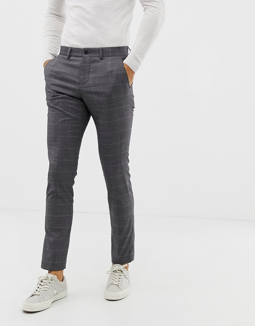 Lindbergh suit trousers in grey check