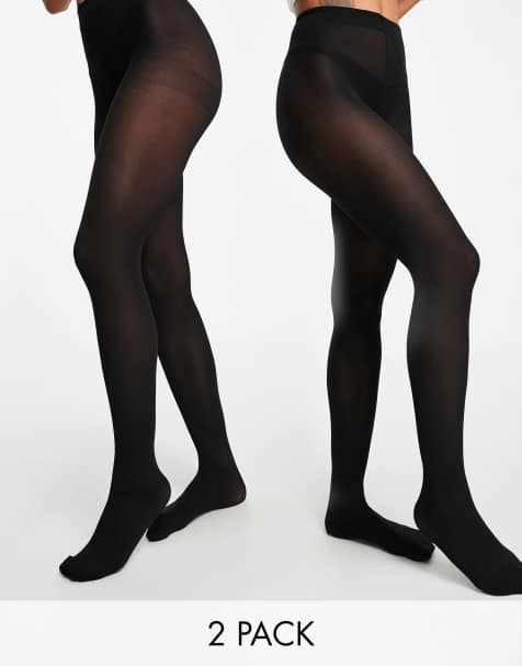 Lindex 2-pack 40 denier tights in black - view 1