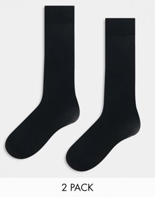 Lindex 2-pack 50 den high leg socks in black - ASOS Price Checker