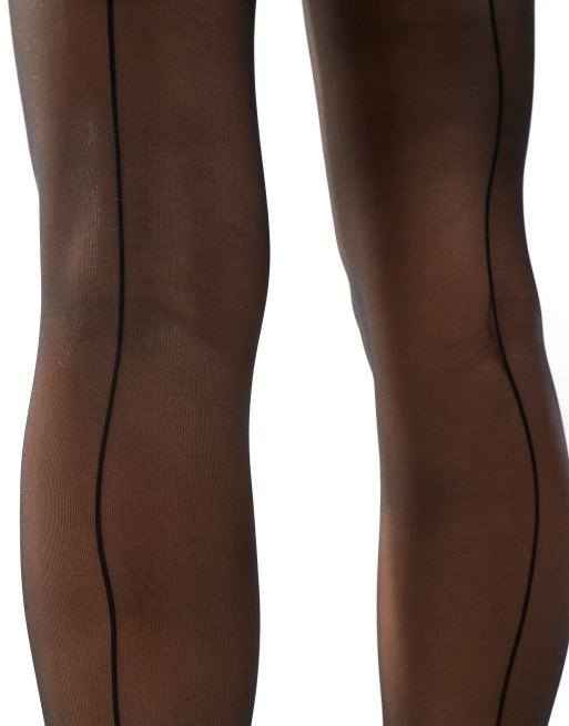Lindex 20 denier back stripe detail tights in black, 2 of 4