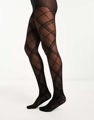 Vero Moda diamond tights in black