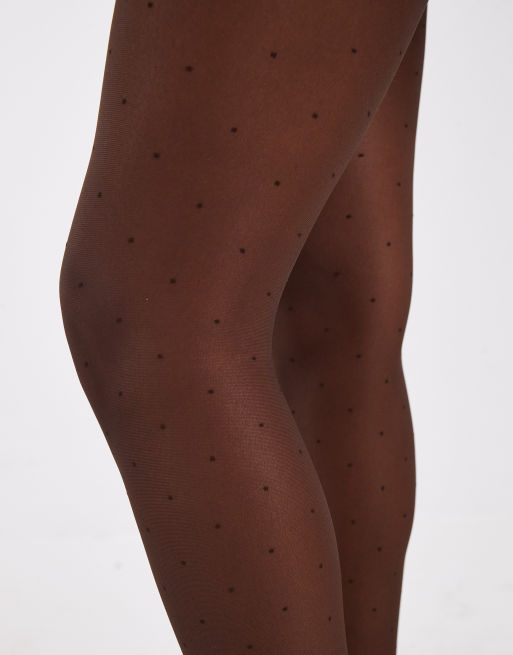 Lindex 20 denier tights in brown spot, 2 of 3