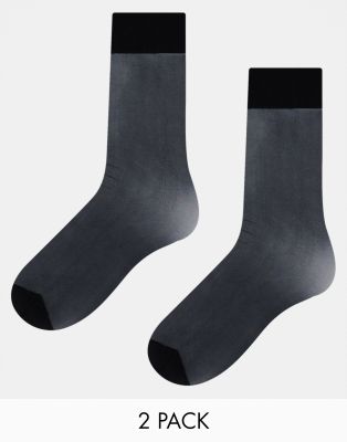 Lindex - 2er-Pack durchscheinende Socken in Schwarz, 20 DEN