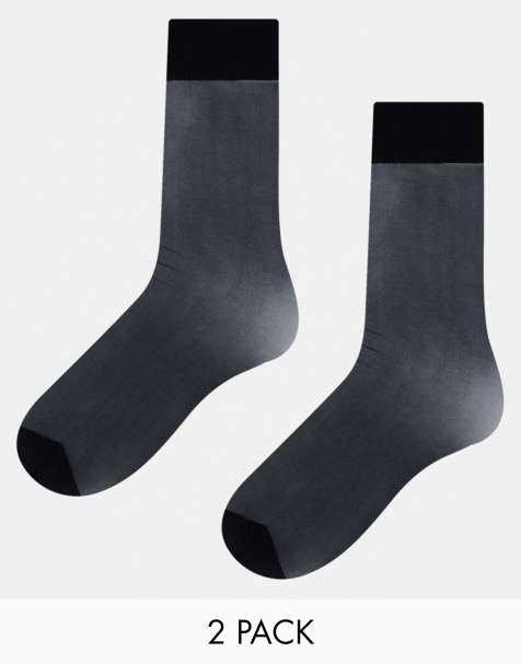 Lindex – 2er-Pack durchscheinende Socken in Schwarz, 20 DEN - view 1