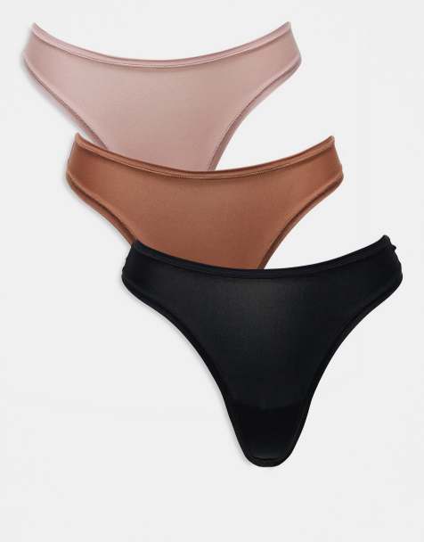 Lindex 3 pack 360 degree stretch lingerie thong in multi - view 1