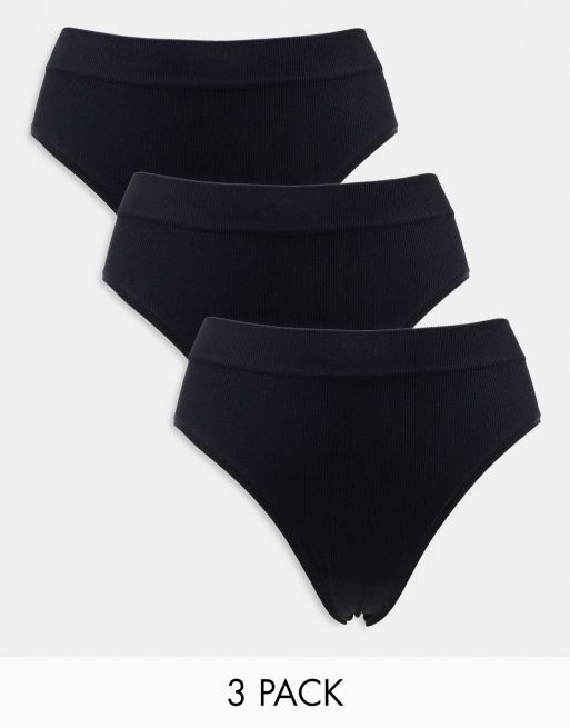 Black Brazilian Rib No VPL Knickers