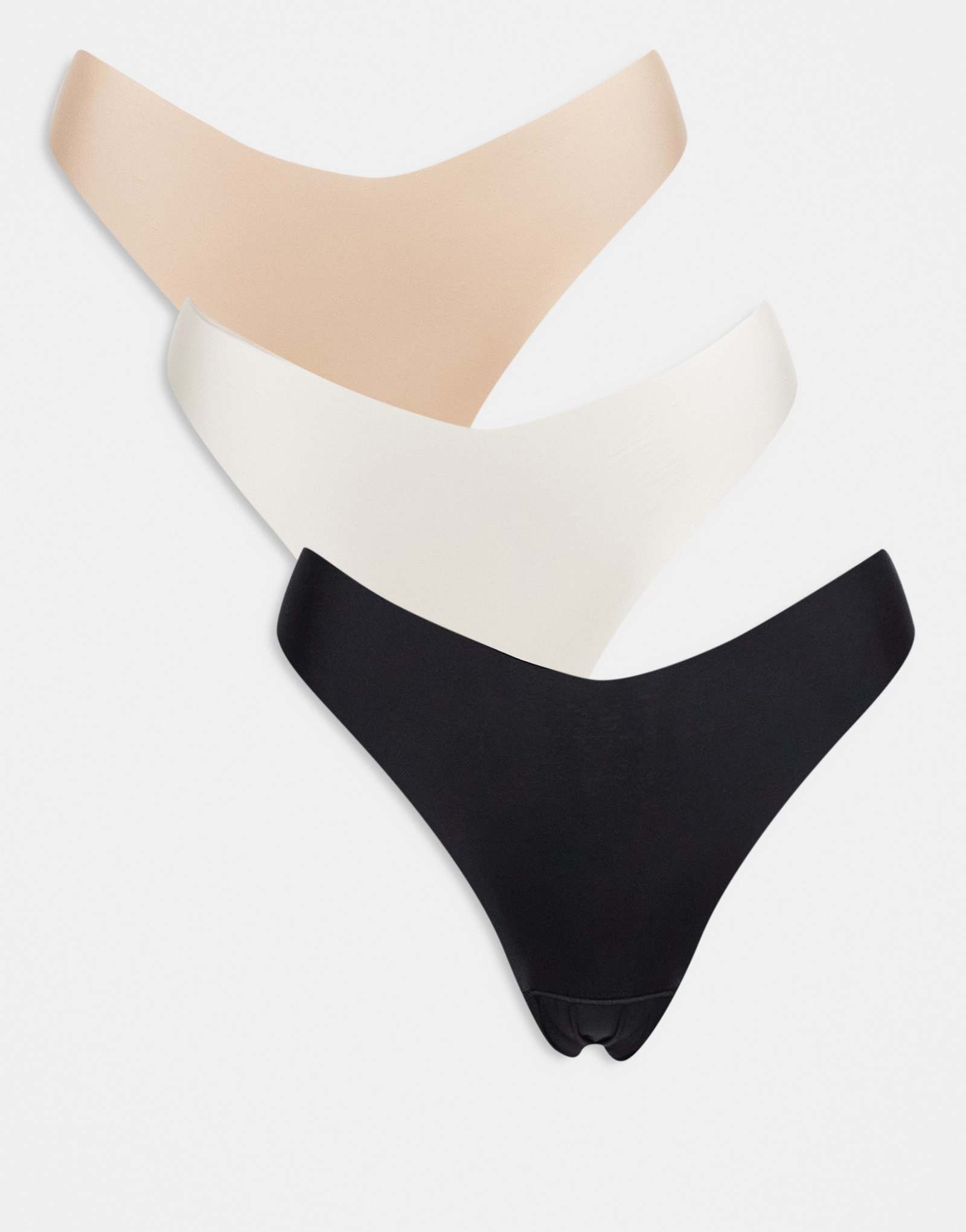 Стринги-невидимки Lindex 3 pack без VPL нейтрального бежевого цвета 