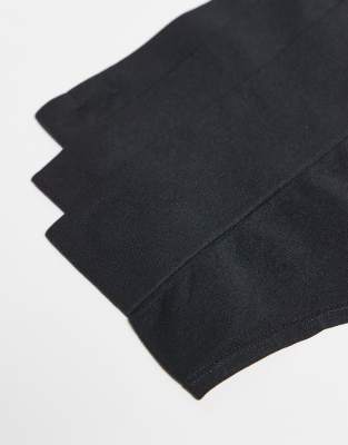 Lindex Seamless Rib High Waist Thong 3 Pack In Black In Black