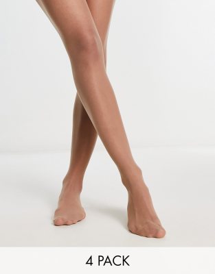 4-pack 20 denier matte tights in beige-Neutral