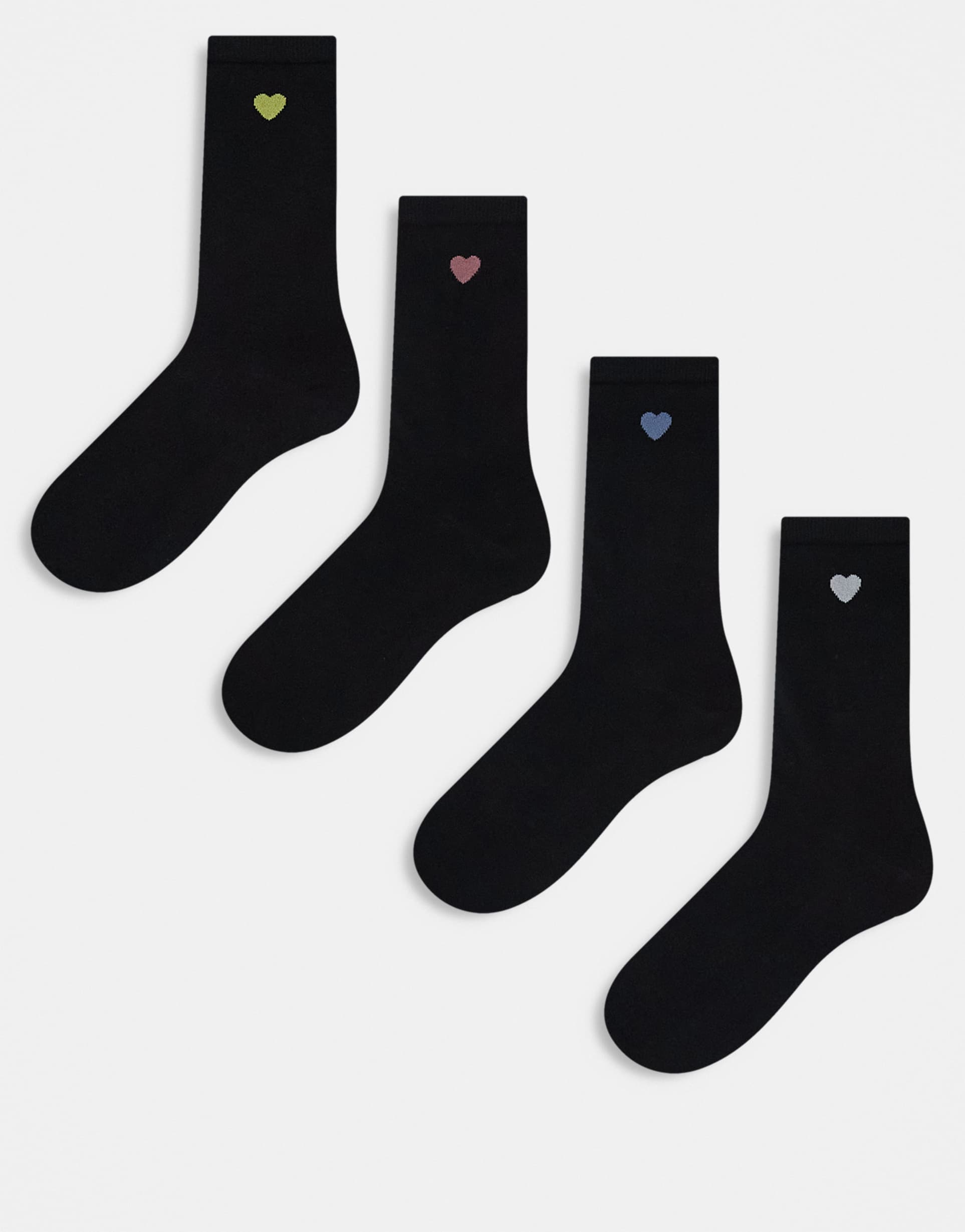 lindex 4 pack heart detail socks in black
