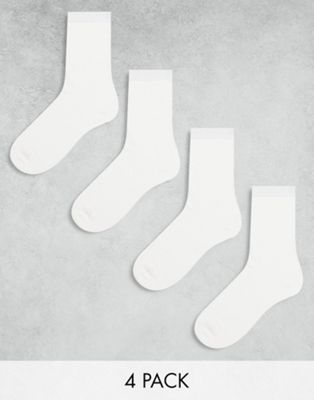 Lindex 4 pack plain sock in white
