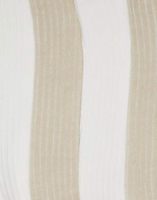 Lindex 4 pack sneaker socks in neutral, 2 of 4