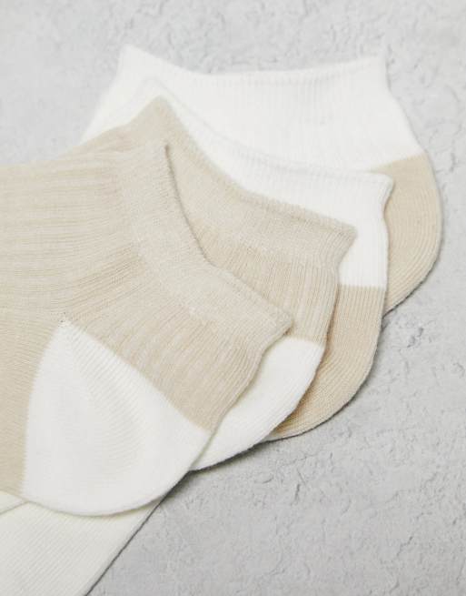 Lindex 4 pack sneaker socks in neutral, 3 of 4