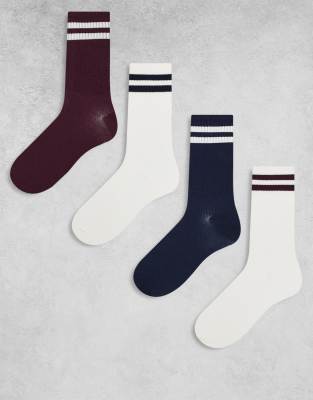 Lindex 4-pack Sporty Ribbed Socks In Multi