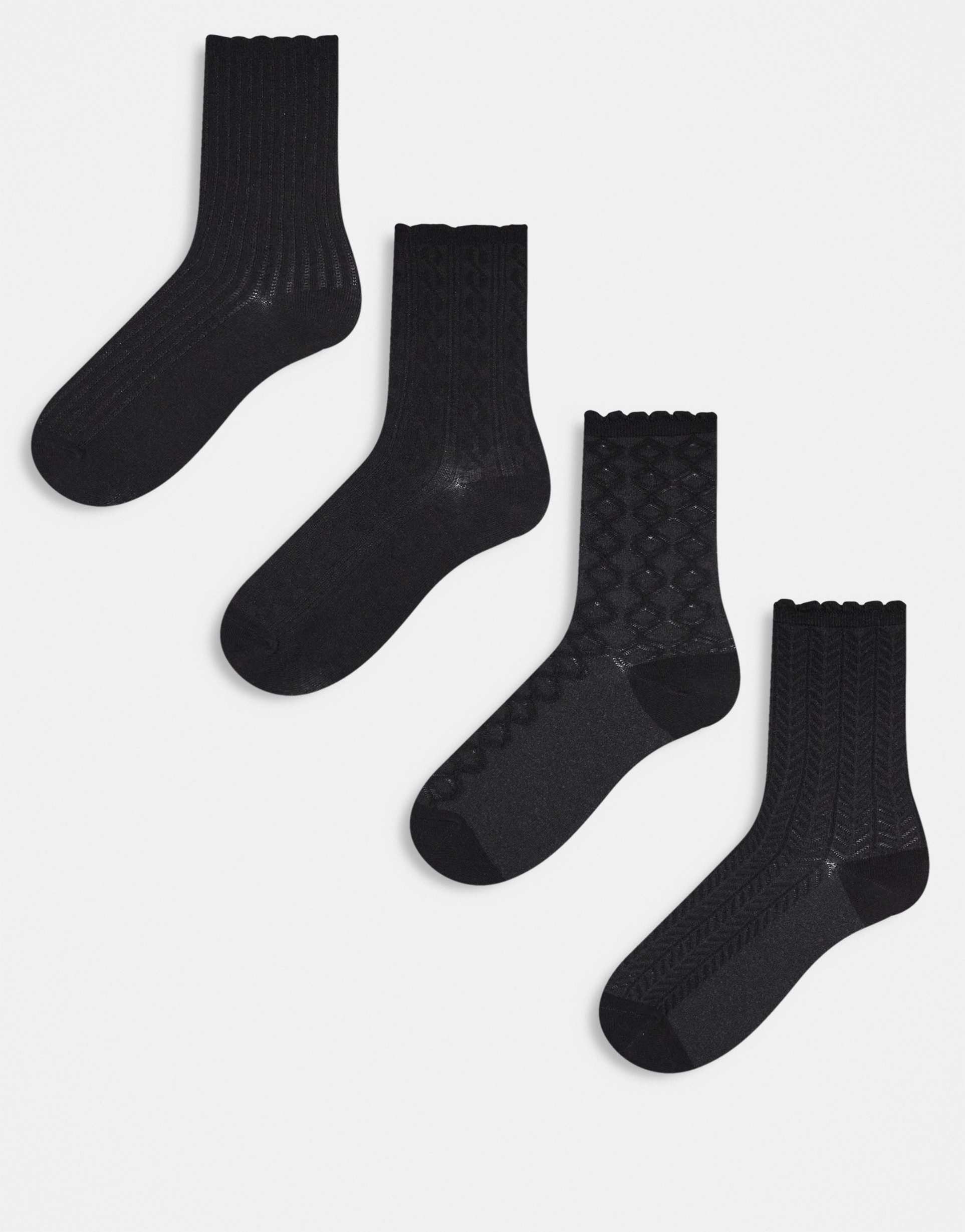 lindex 4 pack structured socks in black