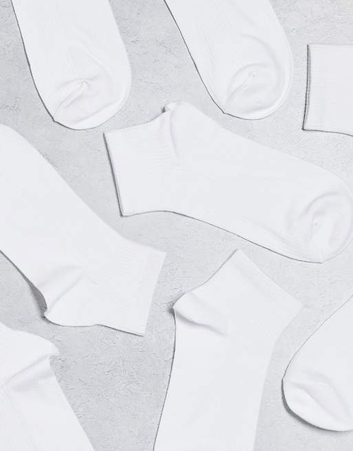 Lindex – 4er-Pack knöchelhohe Sportsocken in Weiß mit Rippenstruktur, 4 von 4
