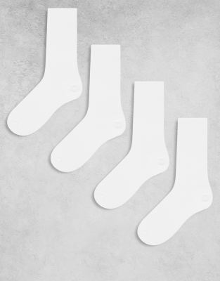 Lindex - 4er-Pack Socken in Weiß mit Rollsaum