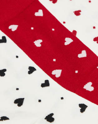 Lindex 7 Pack Heart And Dot Printed Socks In Multi