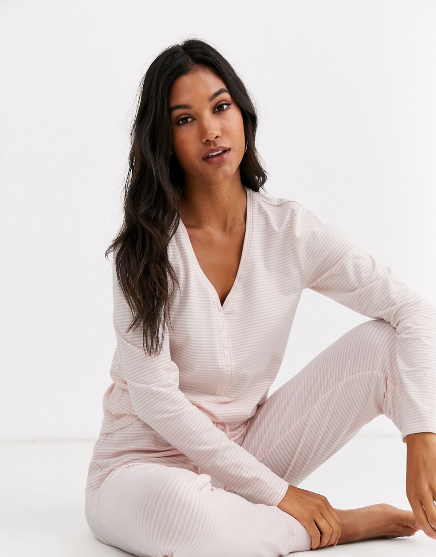 Lindex - Annelie - Top del pigiama in cotone organico rosa chiaro