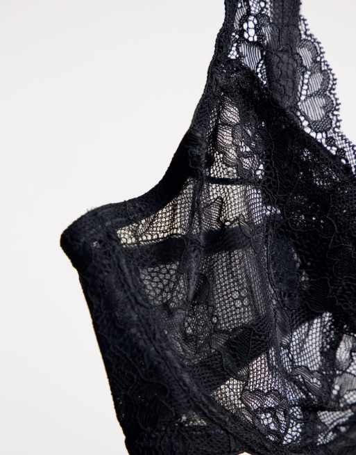Lindex Attract Emelie lace non padded underwire bra in black, 4 of 4
