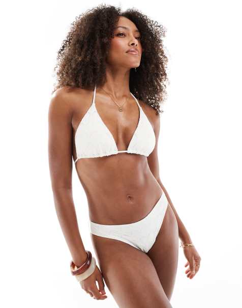 Lindex - Bikini met broderie in wit - view 1