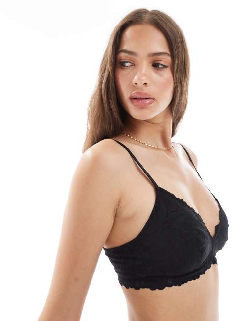 Lindex – Blenda – Weiches, dreieckiges Bustier aus Spitze in Schwarz, 4 von 4