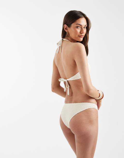 Lindex – Brasilianische Bikinihose in weißer Häkeloptik, 3 von 4
