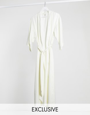 long satin white robe