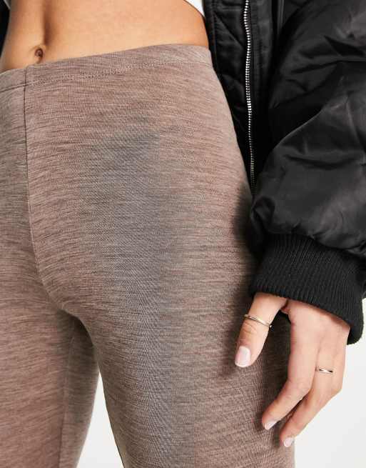 Lindex – Brunmelerade underställsleggings i merinoull, 3 av 4