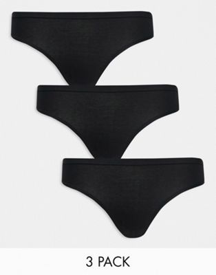 Shop Lindex Carin 3-pack Cotton Bikini Brief In Black
