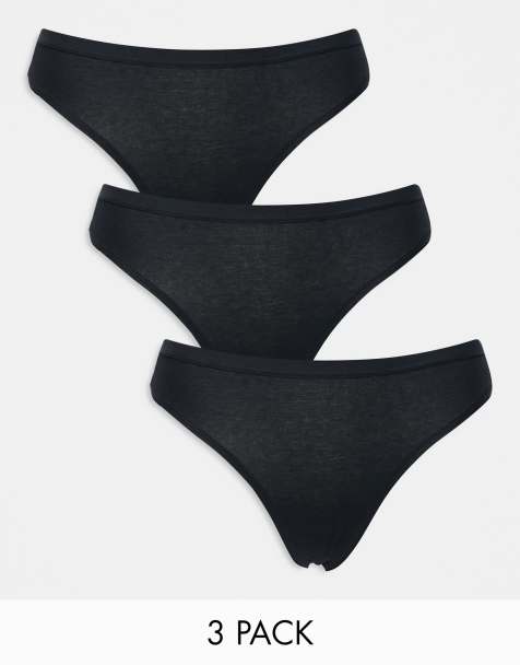 Lindex – Carin – Svarta stringtrosor i bomull, 3-pack - view 1