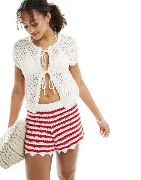 Lindex Cecilia crochet cardigan in beige - view 1