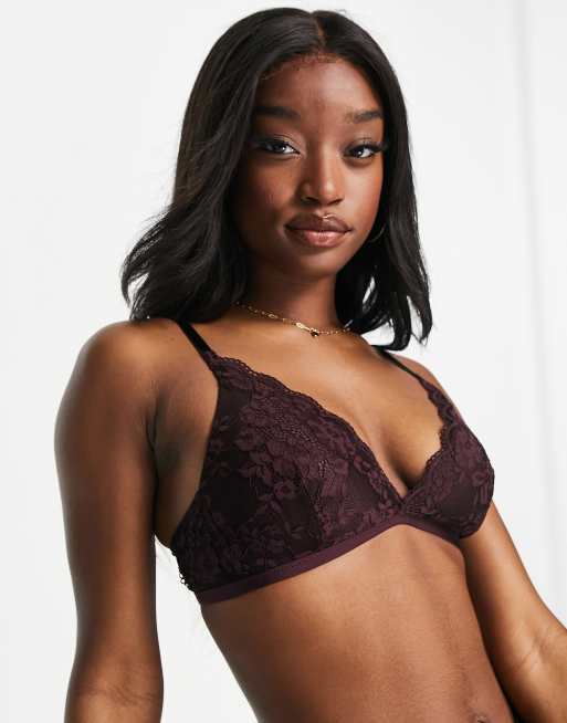 Lindex - Charm Iris - Soutien-gorge en dentelle sans armature - Lilas cendré foncé, 2 de 4