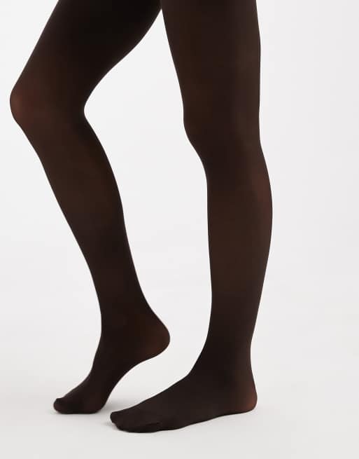 Lindex - Collant marrone cioccolato da 50 denari, 2 di 3