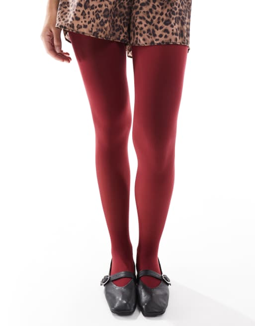 Lindex - Collants 50 deniers ultra stretch - Rouge foncé, 2 de 4