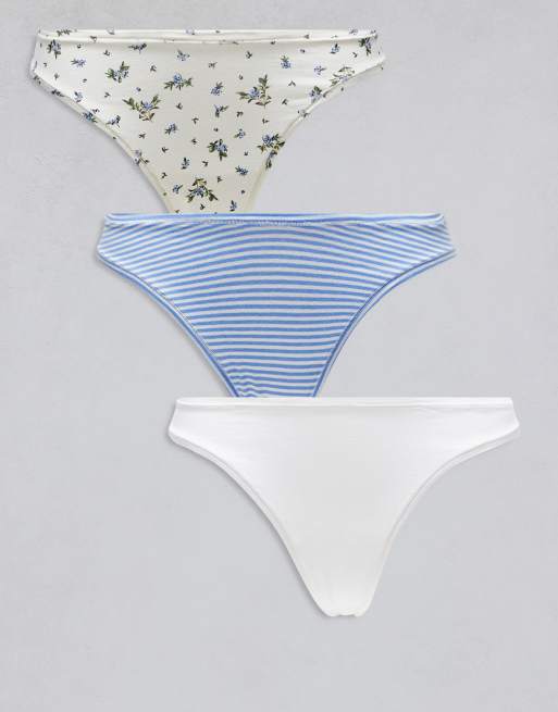 Lindex - Confezione da 3 brasiliane in pizzo con stampa multicolore