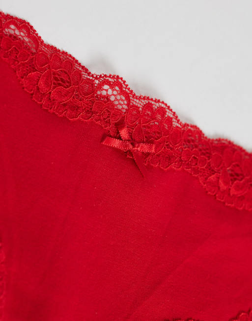 Lindex - Confezione da 3 brasiliane rosa con stampa di ciliegie e finiture in pizzo, 2 di 3