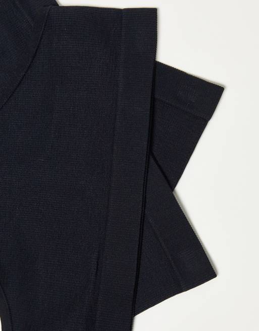 Lindex - Confezione da 3 perizomi neri a vita alta a coste senza cuciture, 2 di 4