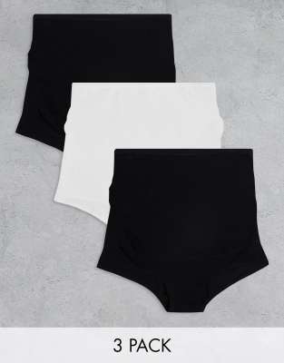 Lindex - Confezione da 3 slip neri e bianchi premaman - view 1