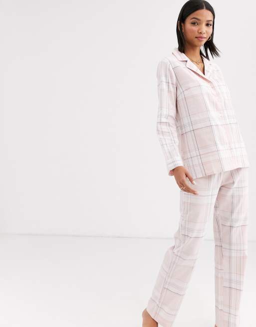 Pink checked online pyjamas