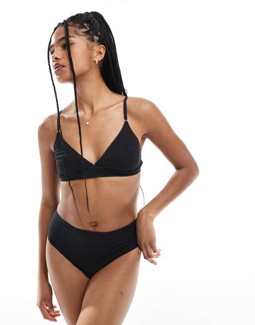 Lindex cotton soft bra in black, 2 of 4